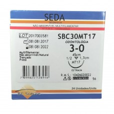 Fio de Sutura SEDA 3.0 BC SUTURE Cx c/ 24un